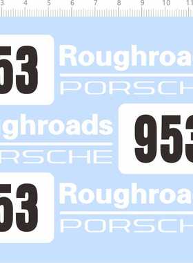 77748整版水贴 953 保时捷比例模型车roughroads定制打印2402