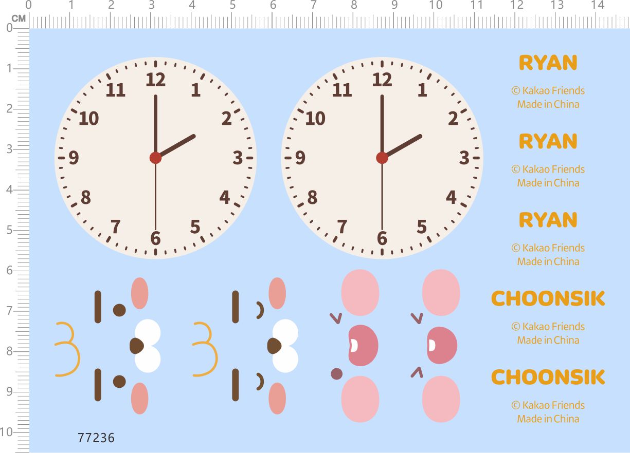 77236整版时钟表盘钟表眼睛腮红手办模型水贴定制打印2401-封面