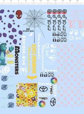 73308整版胶 史努比 奢侈 蜘蛛侠 车钥匙水贴纸打印 大黄蜂 模型