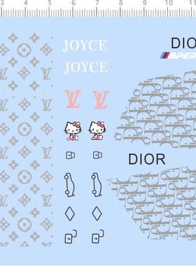 77239整版水贴奢侈HelloKitty车钥匙joycem3m4刀锋定制打印2401