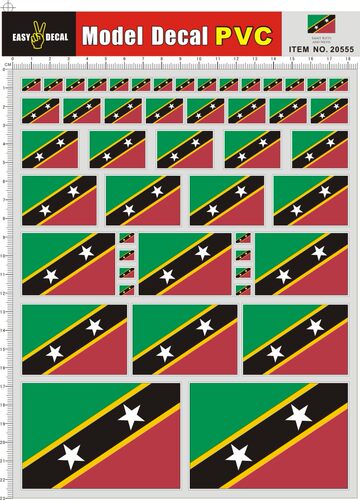 20555 圣基茨和尼维斯 St.Kitts and Nevis PVC遥控车壳不干胶1