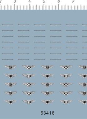 63416-13311 1/18 Supersports Bentley 宾利模型车水贴纸