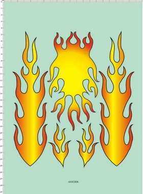 64438A 1/10 火焰烈火纹身遥控车壳拉花贴花