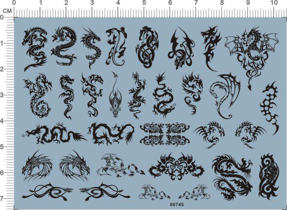 60745-a6003/4飞龙纹身 水贴