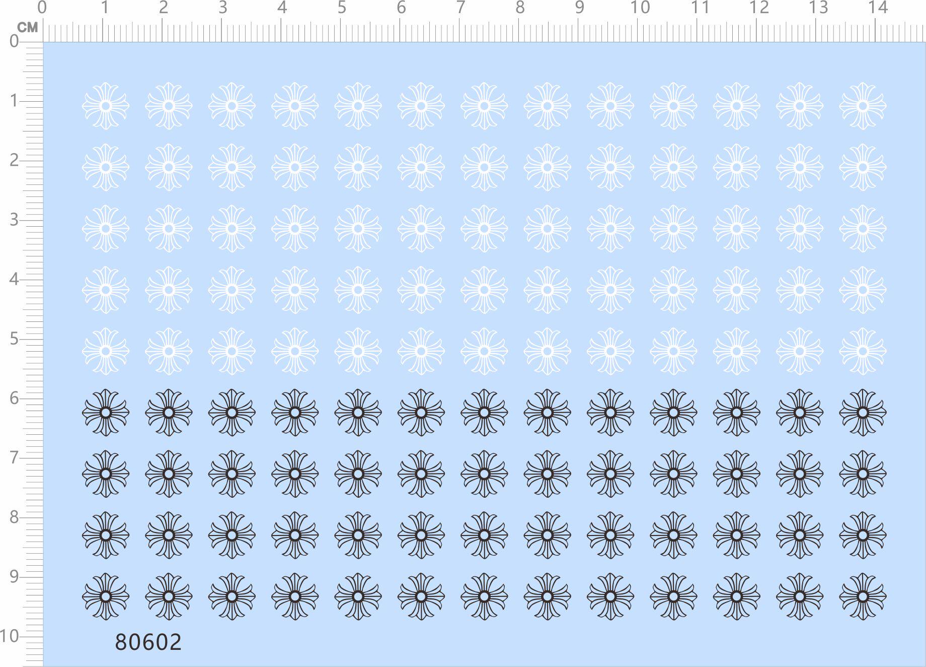 80602整版胶克罗心十字架水转印纹身标志胸章袖章标签水贴纸a6