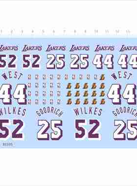 82335水滴轮lakers渔轮west wilkes goodrich NBA模型水贴2405