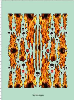 20294-A40733 火焰烈火火骷髅头1:10 1:12 PVC遥控车壳贴纸不干胶