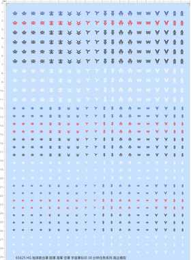 65625地球联合軍HG陸軍海軍空軍宇宙軍30分钟任务敢达水贴纸现货