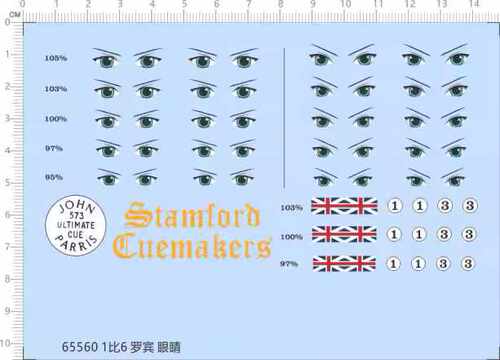65560手办眼睛水贴罗宾海贼王英国国旗john ultimate cue parris