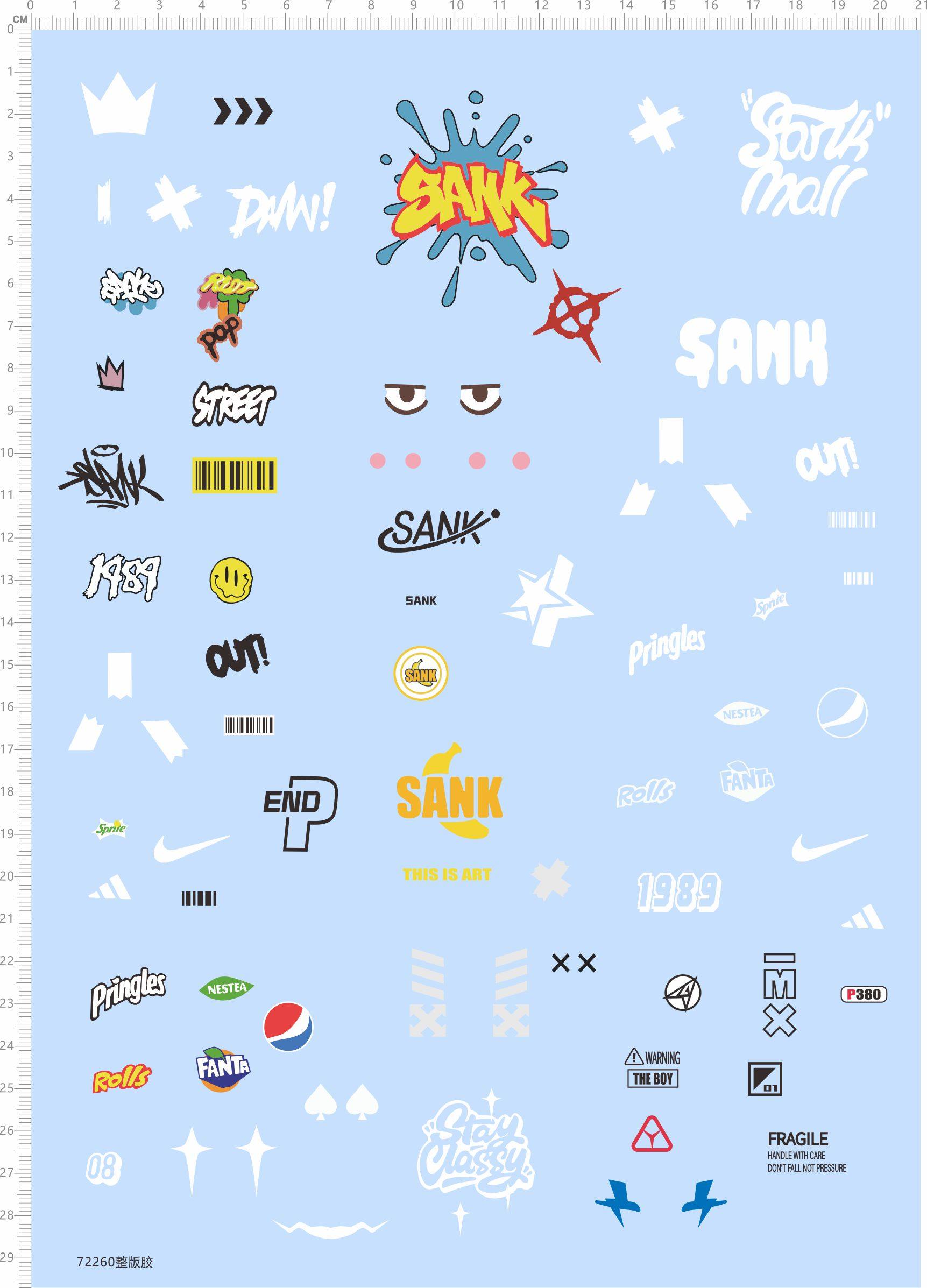 72260整版胶 pringles rolls panta 模型水贴百事可乐芬达