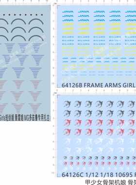 64126甲少女骨架骨装机娘安姬蒂特短剑娘轰雷娘多兹鲁扎古gd水贴