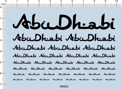 00622-401# ABU DHIABI 模型车水贴纸
