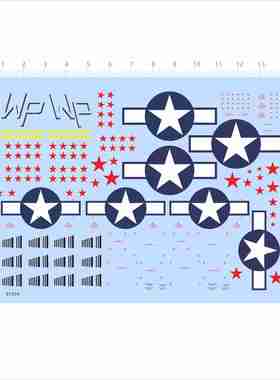 81954比例模型飞机水贴美国WP红色俄罗斯苏联五角星星可撕膜2404