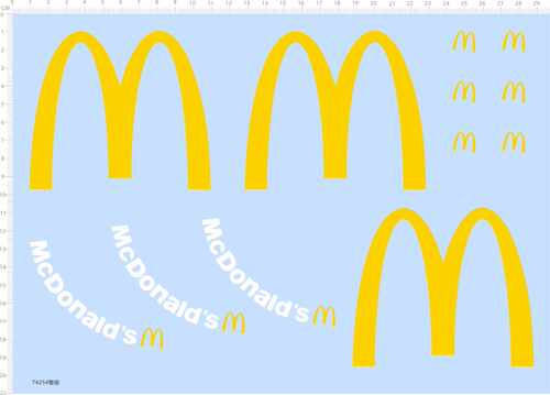 74254整版水贴 MCDONALD 'S M 麦当劳模型水贴五月