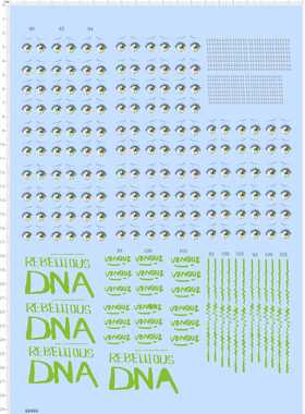 68466整版胶dna rebelltous venquz利姆露眼睛amoo绿色纸模型水贴