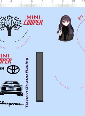 75196车钥匙水贴 MINI COOPER 奈良美智 艺术插画模型车七月