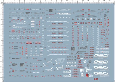 221-B1804 MG ZGMF-X10A Freedom Gundam 自由gd水贴2