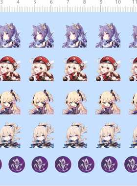 77909整版胶 无比例 动漫人物 模型水贴 车钥匙扣定制打印2402