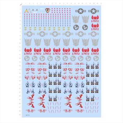 81713手办模型水贴天火马甲火焰纹全身擎天柱奥特曼爱罗号2404