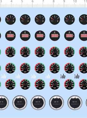 77934整版胶 油表 仪表盘 速度表 比例模型车摩托车定制打印2402
