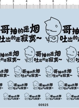 00925-206#  哥抽的是烟吐出的是寂寞 模型车水贴纸