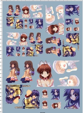 90306 CLANNAD 痛车去底水贴 A4纸