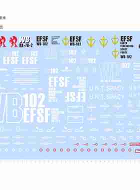 85541比例1/20 RX-78-2 元祖高达敢达模型水贴可撕膜不干胶现货