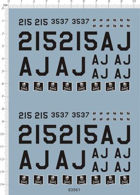 63561整版胶适用于CAT SNATCH FEVER飞机飞机骷髅中队模型水贴