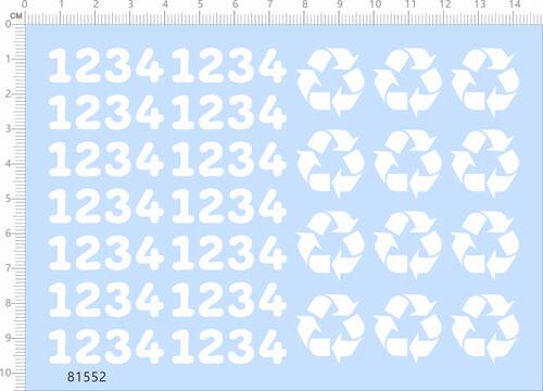 81552整版胶垃圾桶循环再用环保标志1234数字模具贴水贴纸模型