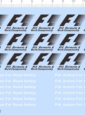 71239整版胶 FIA Aciton For Road Safety一级方程式赛车模型水贴
