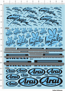 头盔蝴蝶改装 1057 impulse competitim 车模耐力轮胎水贴 A1910