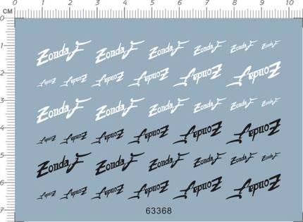 63368-11108 1/18 Zonda F 模型水贴纸