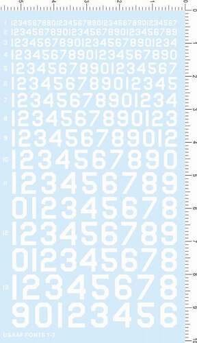 USSAAF FONTS 1-2-A5106 美国美军字体数目字水贴纸1