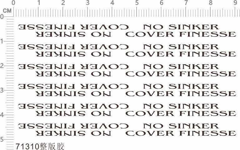 71310整版胶 电镀红 no cover finesse 渔轮模型水贴