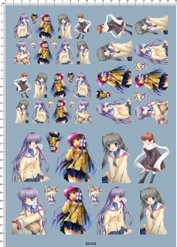 90326 CLANNAD 痛车去底水贴 A4纸