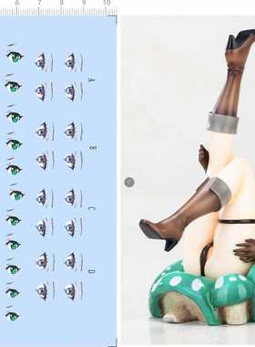 65618整版性感美少女动漫蘑菇帽子花纹靴子红色模型眼睛水贴现货