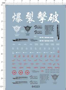 64323- HG GN-005 Virtue 德天使gd水贴纸gundam decal2 现货