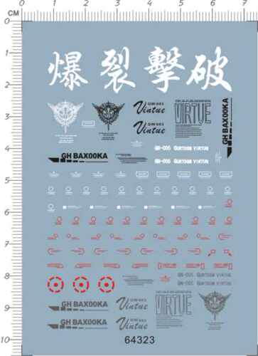 64323- HG GN-005 Virtue 德天使gd水贴纸gundam decal2 现货