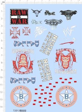 72013整版胶 人偶 水贴  raw war dallas begin let beatings 牛