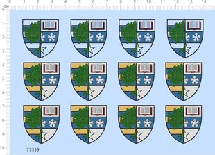 模型水贴定制打印2402现货 徽章 77359整版 纽卡斯尔大学