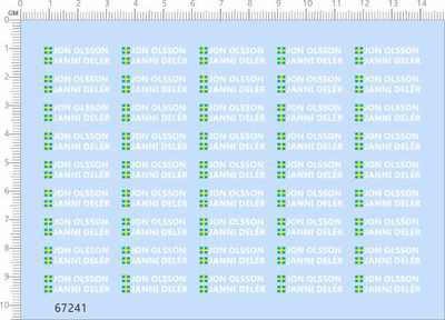67241整版胶1/18签名JON OLSSON JANNI DELER车贴人名剪纸水贴纸