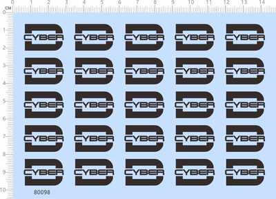 80098整版胶英文名签名数码暴龙D-CYBER水贴纸模型定做订做定制