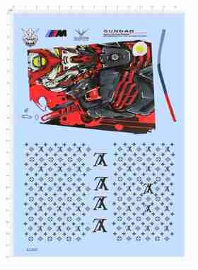 82300模型水贴高达可撕膜不干胶独立胶位车钥匙涂装2405红异端bmw