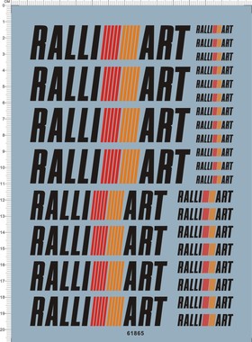61865-A1119 371 Ralliart 模型车水贴