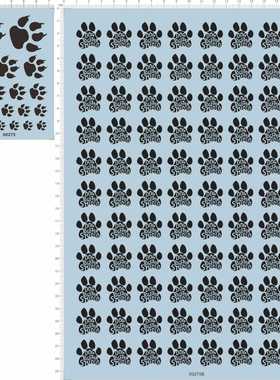 00275-313# 整版胶 dog together studio熊脚印狗脚印水贴纸现货
