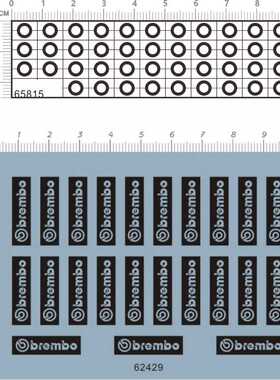65815 62429圆圈形碟刹1/64车模蚀刻片工艺背胶刹车盘金属贴银色
