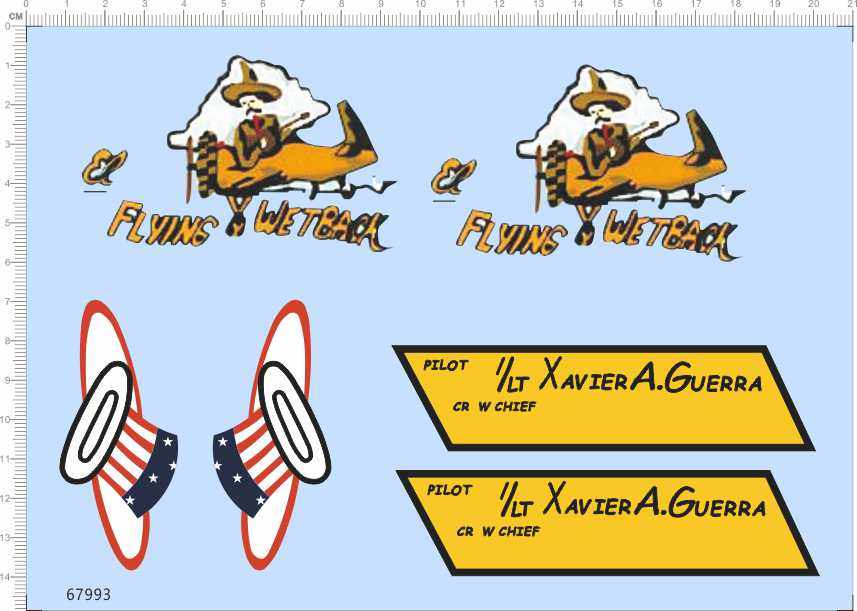 67993整版胶F86D01飞机flying wetbach pilot avier guerra chief