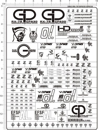 3963-K8 RX-78 GP03D GP03S gd金属贴 现货