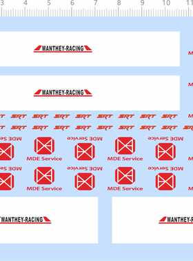 77867整版SRT MDE SERVICE MANTHEY RACING 模型车水贴2402定做