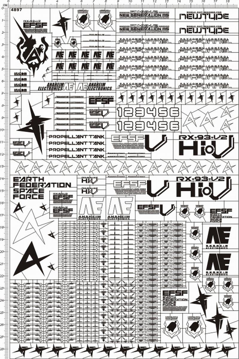 4897-  PG RX-93-V2 hi-nu hi-v GUNDAM 1/72 gd金属贴纸111